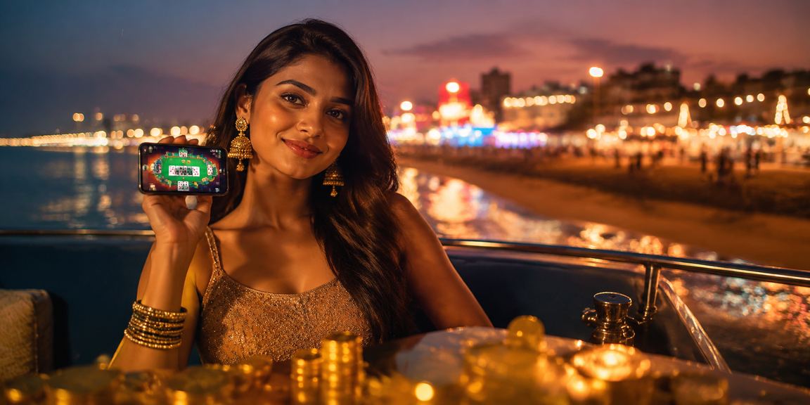 Night market near Chennai Marina Beach reflecting Indian casino spirit